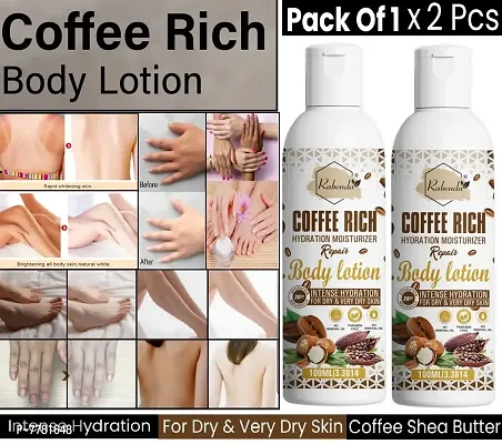 Rabenda Coffee Rich Hydration Moisturizer Body Lotion With Coffee And Shea Butter- Pack Of 2, 100 ml each