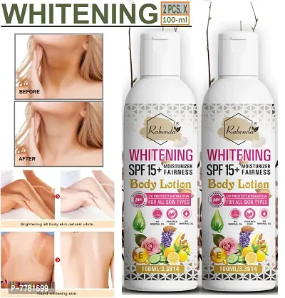 Rabenda Whitening Body Lotion On Skin Lighten And Brightening Body Lotion Cream - Pack Of 2, 100 ml each-thumb0