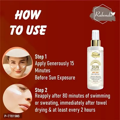 Rabenda Sunscreen Cream Whitening,Moisturising,Anti Aging, Reduce Dark Spote Protection From UVA Sun Protection And De Tan - 100 ml-thumb4