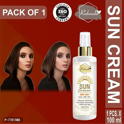 Rabenda Sunscreen Cream Whitening,Moisturising,Anti Aging, Reduce Dark Spote Protection From UVA Sun Protection And De Tan - 100 ml-thumb0
