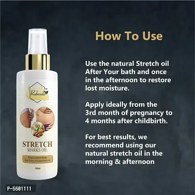 Stretch Care Oil to Minimize Stretch Marks  Even Out Skin Tone - Blend of 6 Oils with Rosehip Calendula  Sea Buckthorn Oils - No Parabens, Silicones, Mineral Oil  Color - 100mL-thumb5