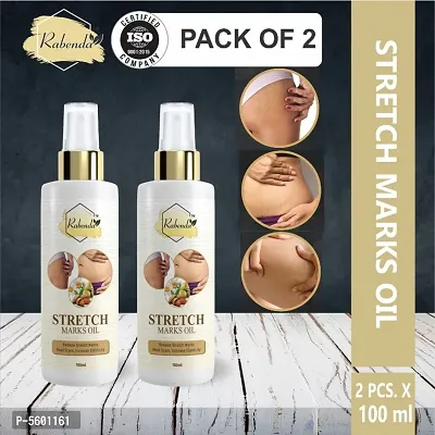 Stretch Care Oil to Minimize Stretch Marks  Even Out Skin Tone - Blend of 6 Oils with Rosehip Calendula  Sea Buckthorn Oils - No Parabens, Silicones, Mineral Oil  Color - 100mL (pack of 2)