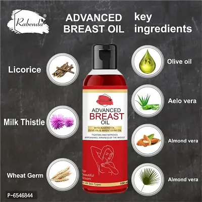 RABENDA Release Breast Destressing Oil for Women- ALMOND OIL,OLIVE OIL and WHEAT GERM OIL - Relieves Stress Caused by Wired Bra and Breast toner massage oil 100% natural which helps in growth/firming/in-thumb2
