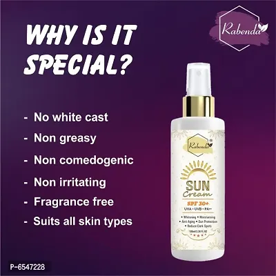 Rabenda  Sunscreen Cream SPF 30+, Whitening,Moisturising,Anti Aging,Reduce Dark Spote Proteti Pack Of 1-thumb3