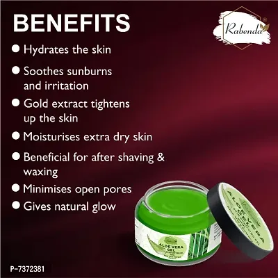 Rabenda Natural Aloe Vera Gel 92%Moisturizer Gel Cream Acne Blackheads Treatment For Skin Repair Shrink Pores Sleep Mask SkinCare&nbsp;&nbsp;(100 g) pack of 1-thumb3