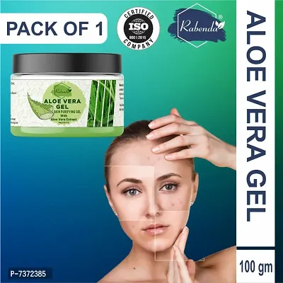Rabenda Natural Aloe Vera Gel 92%Moisturizer Gel Cream Acne Blackheads Treatment For Skin Repair Shrink Pores Sleep Mask SkinCare&nbsp;&nbsp;(100 g) pack of 1-thumb0
