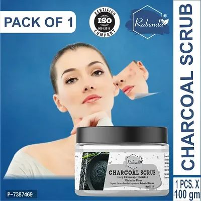 Rabenda NATURALS Bamboo Charcoal Face  Body Scrub With Activated Charcoal, Peppermint  Thyme For Helps in Deep Exfoliati Scrub pack of 1