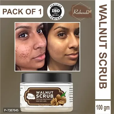 Rabenda Walnut Natural Tan Removal Scrub For Smooth And Brightener Skin Scrub&nbsp;&nbsp;(100 g) pack of 1