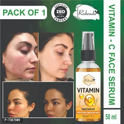 Rabenda 1% Vitamin C Face Serum with Mandarin for Glowing Skin with Pure Ethyl Ascorbic Acid for Hyperpigmentation  Dull Skin, Fragrance-Free, 50 ml | pack-1