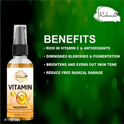 Rabenda 1% Vitamin C Face Serum with Mandarin for Glowing Skin with Pure Ethyl Ascorbic Acid for Hyperpigmentation  Dull Skin, Fragrance-Free, 50 ml | pack-1-thumb2