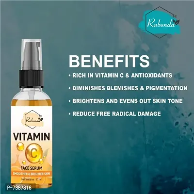 Rabenda 1% Vitamin C Face Serum with Mandarin for Glowing Skin with Pure Ethyl Ascorbic Acid for Hyperpigmentation  Dull Skin, Fragrance-Free, 50 ml | pack-1-thumb4