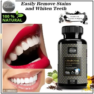 Rabenda Natural Activated Charcoal Tooth Powder For Instant Teeth Whitening Powder&nbsp;&nbsp;(50 g) Pack of -1