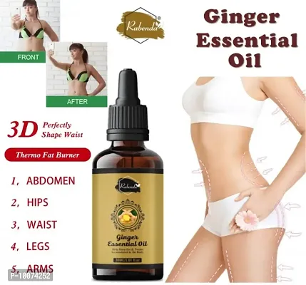 Rabenda Fat Burner Belly Drainage Pure Ginger Essential Oil Lymphatic Drainage Ginger Oil, Slimming Tummy Ginger Oil 30 ml | pack of -1