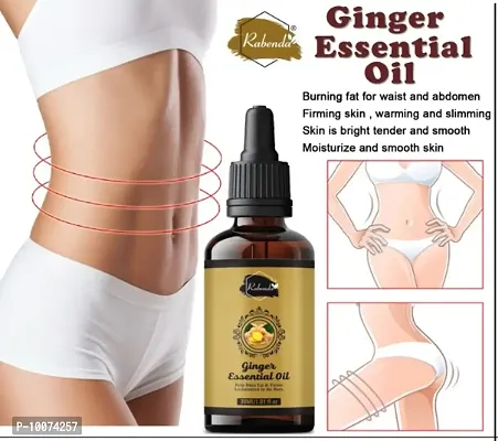 Rabenda Fat Burner Belly Drainage Pure Ginger Essential Oil Lymphatic Drainage Ginger Oil, Slimming Tummy Ginger Oil 30 ml | pack of -1