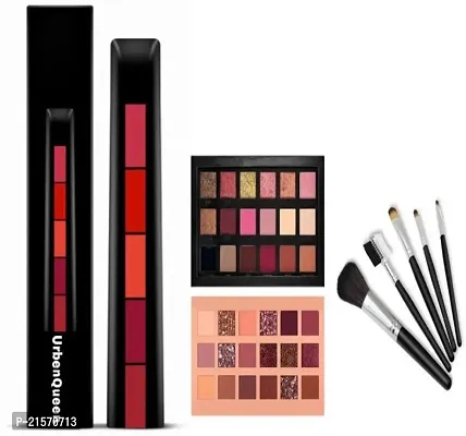 Lorshel Fab 5+ Rose Eyeshadow Palette + 5 pc brush set ( set of 4 )