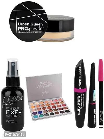 FIXER  Hill 35 colors eyeshadow  mascara  eyeliner  eyebrow pencil  loose powder matte ( 6 items )