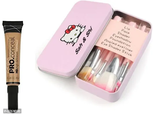 Pro Conceal fawn 8g Concealer With Hello kitty Set of 7 Makeup Brushes