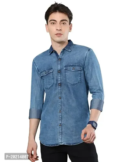 Comfort Fit Denim Double Pocket Shirt | Made in India