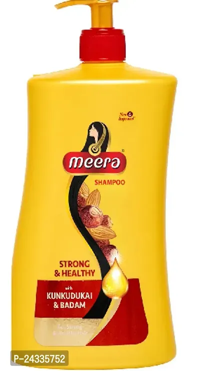 Meera Strong and Healthy Shampoo, With Goodness of Kunkudukai  Badam,Gives Soft  Smooth Hair, For Men and Women,Paraben Free, 1L-thumb0