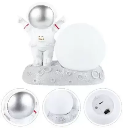 Home Touch 3D Moon Night Lamp with Astronaut Figurine Decorative Bedroom Night Lamp Diwali Decoration Light