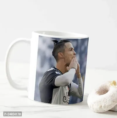 V Kraft Ronaldo White Ceramic Mug with Handle Gift for Anyone On Any Occasion | Coffee Mug  Tea Cup | Pack of 1, 330ml-thumb4