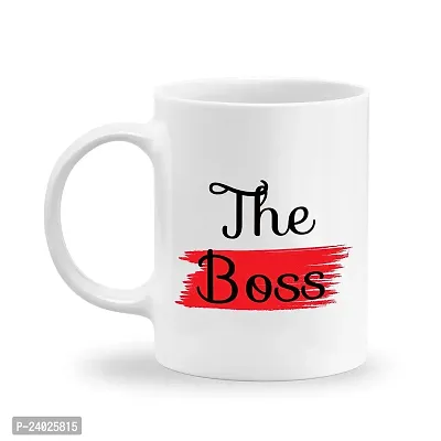 GIFTkarde The Real Boss Cute Couple Coffee Mugs Brand 11oz 325 ml Ceramic Cup-thumb3