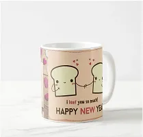 V Kraft i loaf You so Much Happy New Year Cute Couple White Ceramic Mug with Handle Gift for Anyone On Any Occasion | Coffee Mug  Tea Cup | Pack of 1, 330ml-thumb2