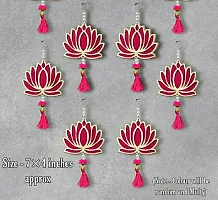 V Kraft Handmade Wall Decor Lotus with Ball Style Hanging for Home Decor,Diwali Decor,Wedding and All Festival, Lotus Hangings for Home Decoration (Lotus Combo 6)-thumb1