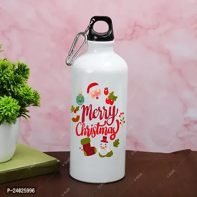 V Kraft CHRISTMAS SPECIAL MERRY CHRISTMAS PRINTED SIPPER BOTTLE WITH CUTE LOVABE HUGABLE SNOWMAN SOFT TOY for your loved once on this special occassion of christmas | 600 ml (merry christmas 09)-thumb2