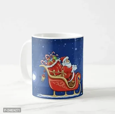 V Kraft Santa White Ceramic Mug with Handle Gift for Anyone On Any Occasion | Coffee Mug  Tea Cup | Pack of 1, 330ml