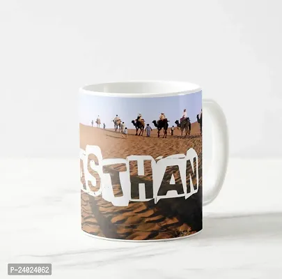V Kraft Rajasthani Culture tadka White Ceramic Mug with Handle Gift for Anyone On Any Occasion | Coffee Mug  Tea Cup | Pack of 1, 330ml-thumb3