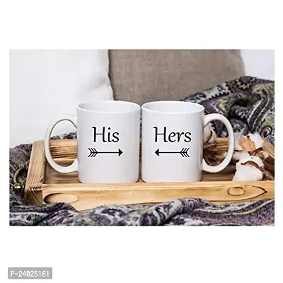 V Kraft his and Hers 001  Couple Matching Mug Set of 2 Ceramic Mug with Handle Gift for Anyone On Any Occasion | Coffee Mug  Tea Cup | Pack of 2, 330ml