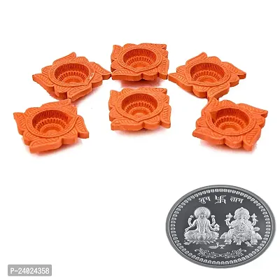 V Kraft Diwali Special Stylish Diya Set of 51 Unique Clay Diya Set for Diwali and Any Other Occasion-thumb0