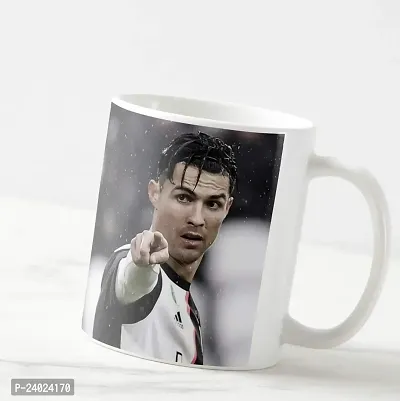 V Kraft Ronaldo White Ceramic Mug with Handle Gift for Anyone On Any Occasion | Coffee Mug  Tea Cup | Pack of 1, 330ml-thumb0