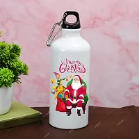 V Kraft CHRISTMAS SPECIAL MERRY CHRISTMAS PRINTED SIPPER BOTTLE WITH CUTE LOVABE HUGABLE SNOWMAN SOFT TOY for your loved once on this special occassion of christmas | 600 ml (merry christmas 01)-thumb1