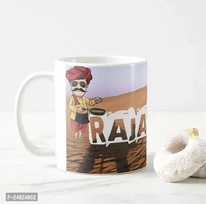 V Kraft Rajasthani Culture tadka White Ceramic Mug with Handle Gift for Anyone On Any Occasion | Coffee Mug  Tea Cup | Pack of 1, 330ml-thumb4
