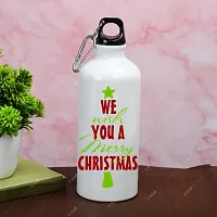 V Kraft CHRISTMAS SPECIAL MERRY CHRISTMAS PRINTED SIPPER BOTTLE WITH CUTE LOVABE HUGABLE SNOWMAN SOFT TOY for your loved once on this special occassion of christmas | 600 ml (merry christmas 05)-thumb1