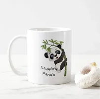 V Kraft naugty Panda White Ceramic Mug with Handle Gift for Anyone On Any Occasion | Coffee Mug  Tea Cup | Pack of 1, 330ml-thumb1