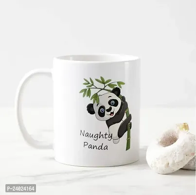 V Kraft naugty Panda White Ceramic Mug with Handle Gift for Anyone On Any Occasion | Coffee Mug  Tea Cup | Pack of 1, 330ml-thumb2