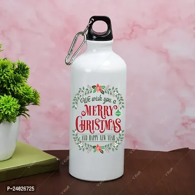 V Kraft CHRISTMAS SPECIAL MERRY CHRISTMAS PRINTED SIPPER BOTTLE WITH CUTE LOVABE HUGABLE SNOWMAN SOFT TOY for your loved once on this special occassion of christmas | 600 ml (merry christmas 07)-thumb2