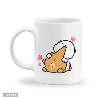 GIFTkarde Milk  Mocha Cute Bear Printed Couple Coffee Mugs Brand Set of 2 Ceramic 11oz 325ml Cup-thumb3