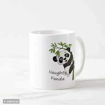 V Kraft naugty Panda White Ceramic Mug with Handle Gift for Anyone On Any Occasion | Coffee Mug  Tea Cup | Pack of 1, 330ml-thumb0