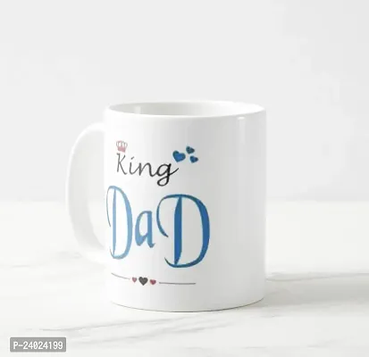 V Kraft dad King White Ceramic Mug with Handle Gift for Anyone On Any Occasion | Coffee Mug  Tea Cup | Pack of 1, 330ml-thumb3