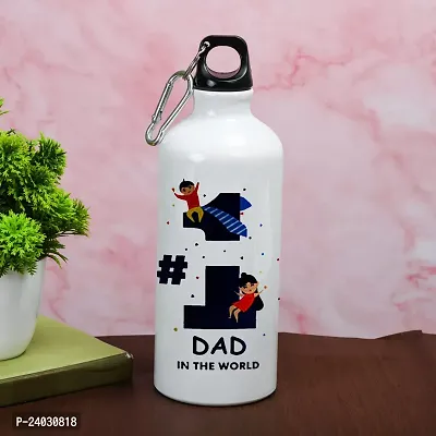 V Kraft #1 DAD IN THE WORLD Unique dad Quote Printed sipper bottle for dad on The Occassion of Birthday Anniversay,father's Day and Any Other Special Occassion |sipper bottle| 600ml (T)