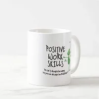 V Kraft Positive Work Skills White Ceramic Mug with Handle Gift for Anyone On Any Occasion | Coffee Mug  Tea Cup | Pack of 1, 330ml-thumb2