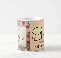 V Kraft i loaf You so Much Happy New Year Cute Couple White Ceramic Mug with Handle Gift for Anyone On Any Occasion | Coffee Mug  Tea Cup | Pack of 1, 330ml-thumb1