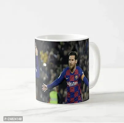 V Kraft Messi White Ceramic Mug with Handle Gift for Anyone On Any Occasion | Coffee Mug  Tea Cup | Pack of 1, 330ml