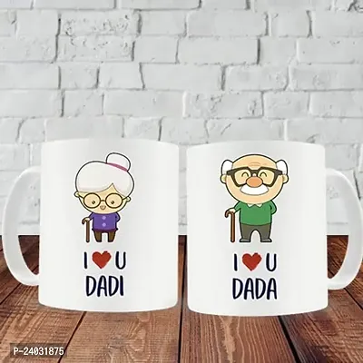 V Kraft Best dada dadi Ever Unique mom dad Quote Printed Stylish Coffee Mug for mom dad on The Occassion of Birthday Anniversay,Father's Day, Mother's Day and Any Other Special Occassion |330ml | 72