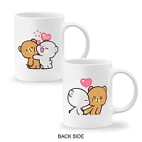 GIFTkarde Milk  Mocha Cute Bear Printed Couple Coffee Mugs Brand Set of 2 Ceramic 11oz 325ml Cup-thumb1