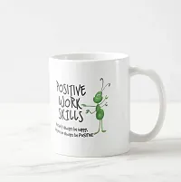V Kraft Positive Work Skills White Ceramic Mug with Handle Gift for Anyone On Any Occasion | Coffee Mug  Tea Cup | Pack of 1, 330ml-thumb1